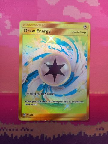 Pokemon Card Draw Energy 271/236 Secret Rare Cosmic Eclipse Near Mint