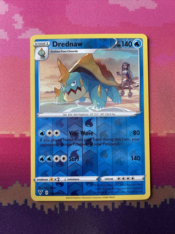 Pokemon Card Drednaw Vivid Voltage Reverse Holo Rare 039/185 Near Mint