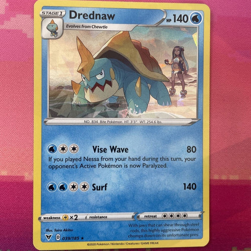 Pokemon Card Drednaw Vivid Voltage Cracked Ice Holo Rare 039/185 Near Mint