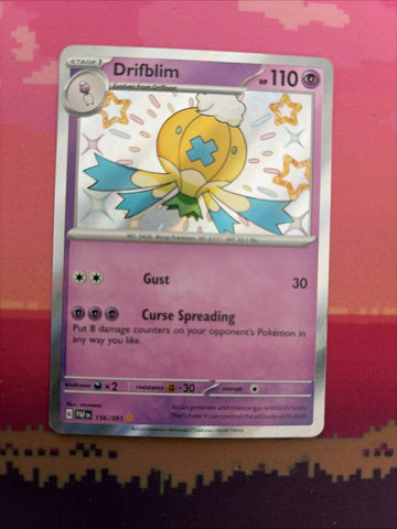 Pokemon Card Drifblim Paldean Fates Shiny Holo 156/091 Near Mint