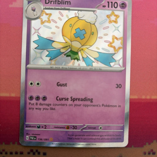 Pokemon Card Drifblim Paldean Fates Shiny Holo 156/091 Near Mint