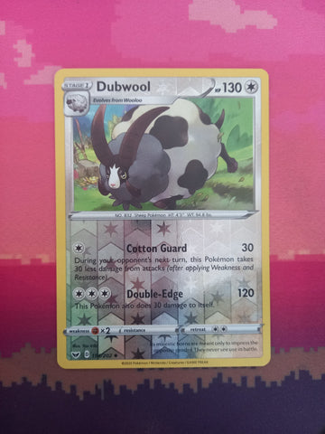 Pokemon Card Dubwool Sword & Shield Reverse Holo Uncommon 154/202 Near Mint