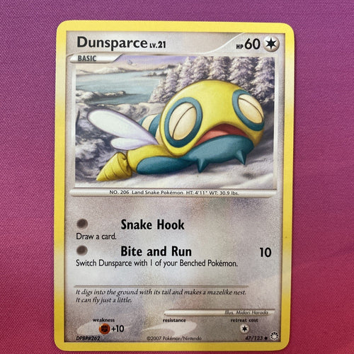 Pokemon Card Dunsparce Mysterious Treasures Uncommon 47/123 Near Mint