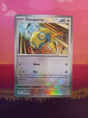 Pokemon Card Dunsparce Prismatic Evolutions Masterball 079/131 Near Mint