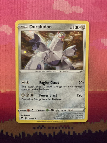 Pokemon Card Duraludon Cosmo Holo Rare 129/185 Near Mint