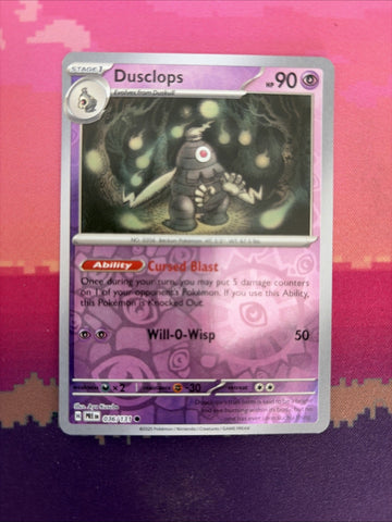 Pokemon Card Dusclops Prismatic Evolutions Reverse Holo 036/131 Near Mint