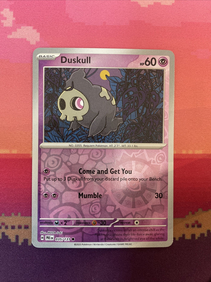Pokemon Card Duskull Prismatic Evolutions Reverse Holo Common 035/131 Near Mint