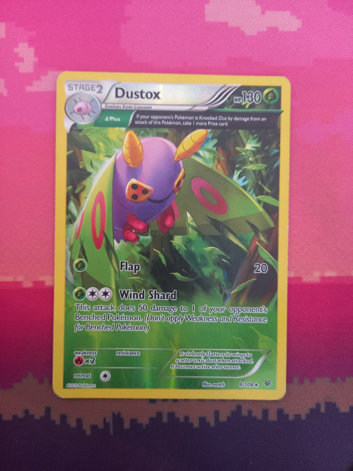 Pokemon Card Dustox Roaring Skies Reverse Holo Rare 8/108 Near Mint