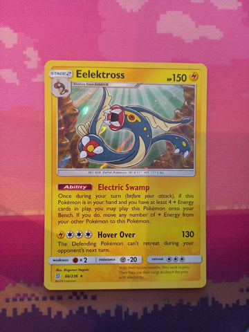 Pokemon Card Eelektross Unified Minds Holo Rare 66/236 Near Mint
