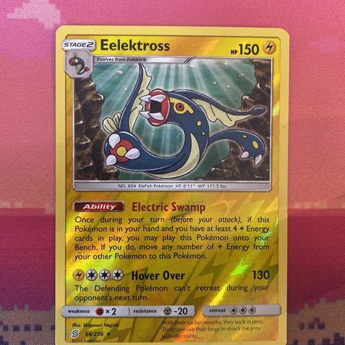 Pokemon Card Eelektross Unified Minds Reverse Holo Rare 66/236 Near Mint
