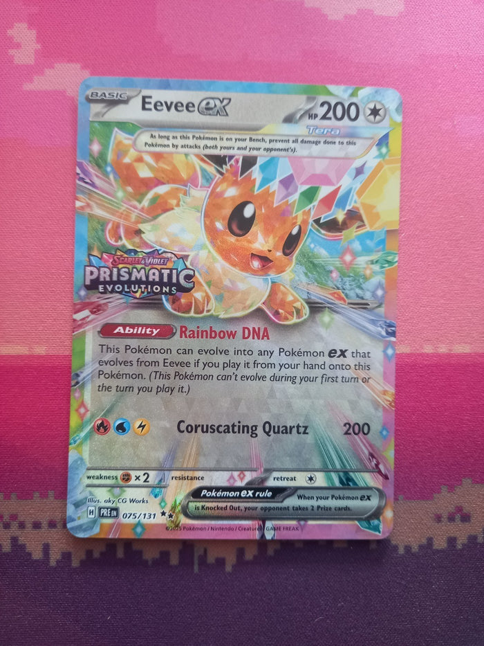 Pokemon Card Eevee ex 075/131 STAMPED Prismatic Evolutions Near Mint