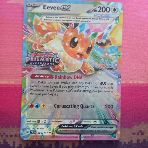 Pokemon Card Eevee ex 075/131 STAMPED Prismatic Evolutions Near Mint
