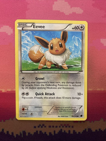 Pokemon Card Eevee Plasma Freeze 89/116 Near Mint