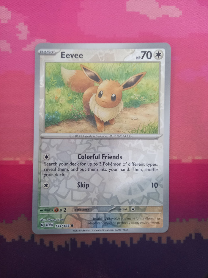Pokemon Card Eevee Scarlet & Violet 151 Reverse Holo 133/165 Near Mint