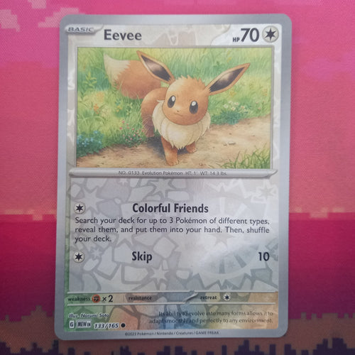 Pokemon Card Eevee Scarlet & Violet 151 Reverse Holo 133/165 Near Mint