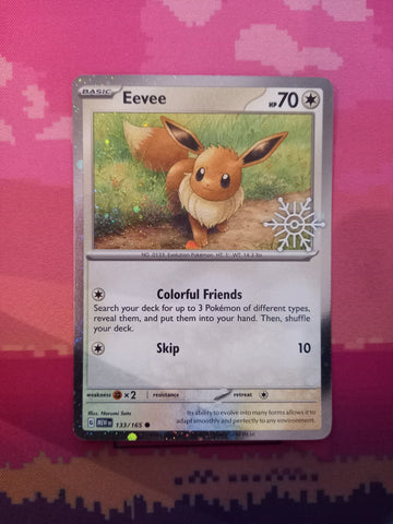 Pokemon Card Eevee Snowflake Holo 133/165 Near Mint