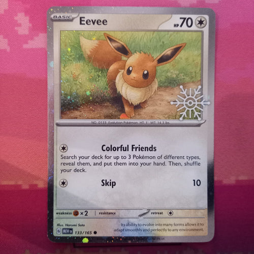 Pokemon Card Eevee Snowflake Holo 133/165 Near Mint