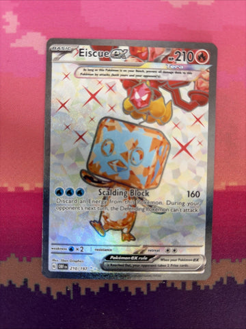 Pokemon Card Eiscue ex 210/197 Ultra Rare Obsidian Flames Near Mint