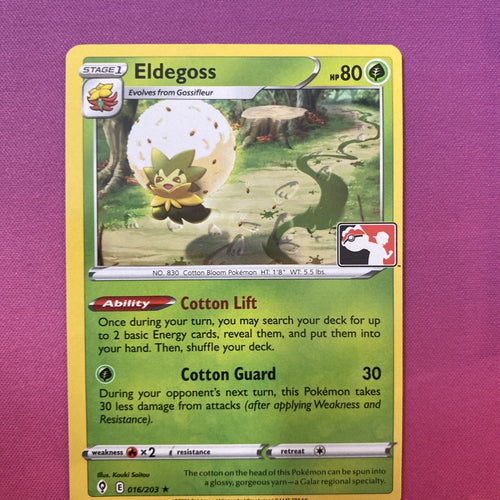 Pokemon Card Eldegoss Prize Pack Rare 016/203 Near Mint