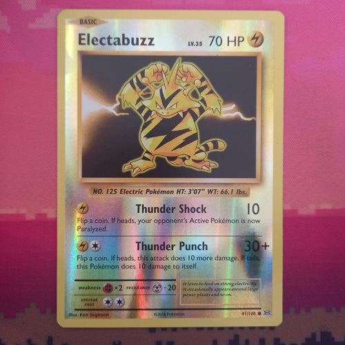 Pokemon Card Electabuzz Evolutions Reverse Holo Common 41/108 Near Mint