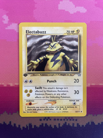 Pokemon Card Electabuzz Neo Genesis 1st Edition Uncommon 33/111 Near Mint