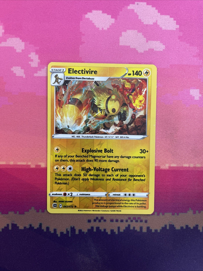 Pokemon Card Electivire Brilliant Stars Reverse Holo Rare 047/172 Near Mint
