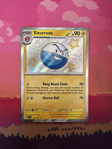 Pokemon Card Electrode 134/091 Paldean Fates Shiny Near Mint