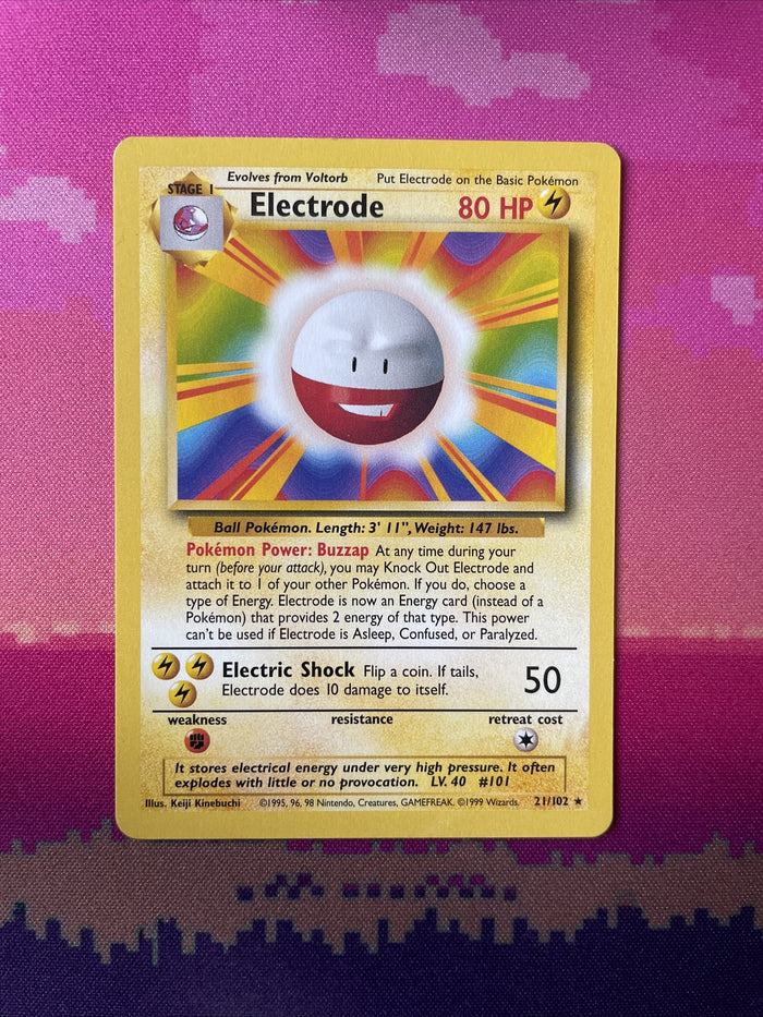 Pokemon Card Electrode Base Set Rare 21/102 Near Mint
