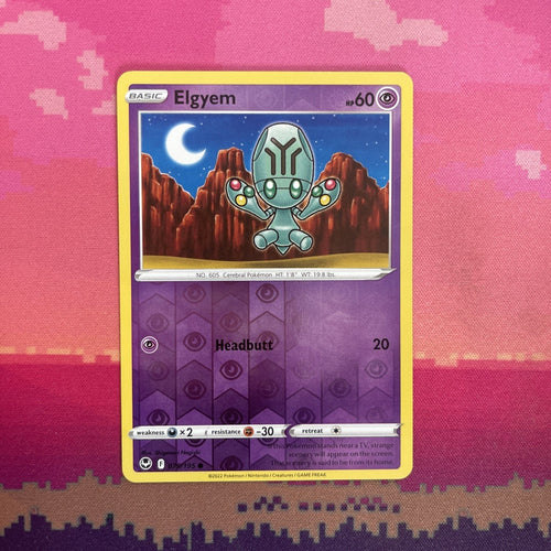 Pokemon Card Elgyem Silver Tempest Reverse Holo 079/165 Near Mint