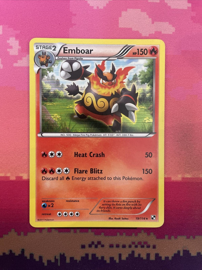 Pokemon Card Emboar Black & White Holo Rare 19/114 Near Mint