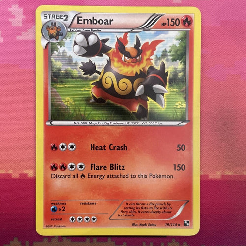 Pokemon Card Emboar Black & White Holo Rare 19/114 Near Mint