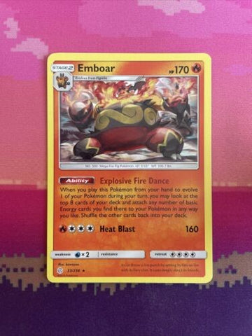 Pokemon Card Emboar Cosmic Eclipse Rare 33/236 Near Mint