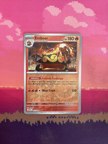 Pokemon Card Emboar White Flare Reverse Holo Rare 013/086 Near Mint