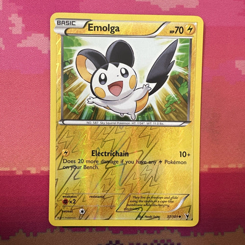 Pokemon Card Emolga Noble Victories Reverse Holo 37/101 Near Mint