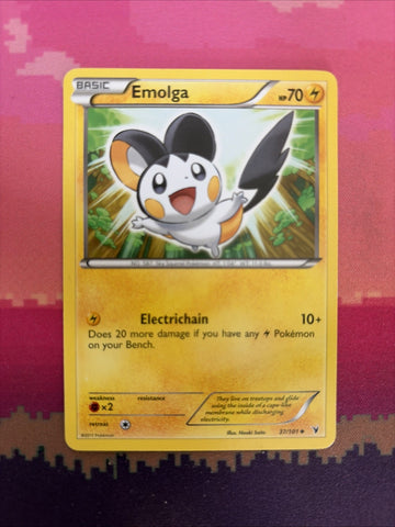 Pokemon Card Emolga Noble Victories Uncommon 37/101 Near Mint