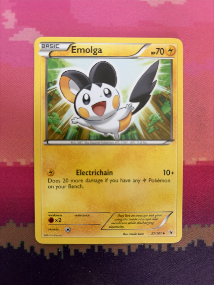 Pokemon Card Emolga Noble Victories Uncommon 37/101 Near Mint