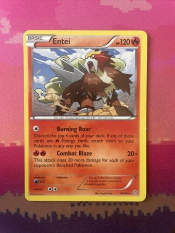 Pokemon Card Entei Ancient Origin Rare 14/98 Near Mint