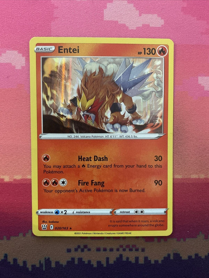 Pokemon Card Entei Battle Styles Holo Rare 020/163 Near Mint