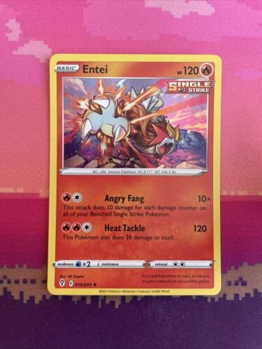 Pokemon Card Entei Evolving Skies Holo Rare 019/203 Near Mint