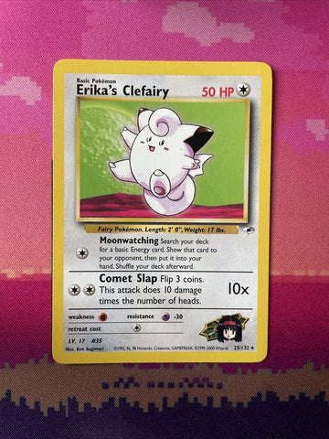 Pokemon Card Erika's Clefairy Gym Heroes Rare 25/132 Near Mint