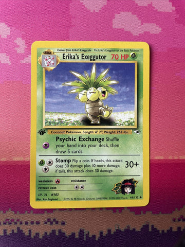 Pokemon Card Erika's Exeggutor Gym Heroes 1st Edition Uncommon 44/132 Near Mint