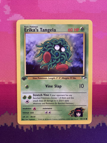 Pokemon Card Erika's Tangela Gym Heroes 1st Edition 79/132 Near Mint
