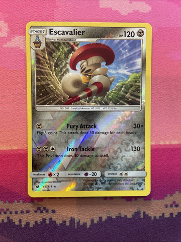Pokemon Card Escavalier Crimson Invasion Reverse Holo Rare 69/111 Near Mint
