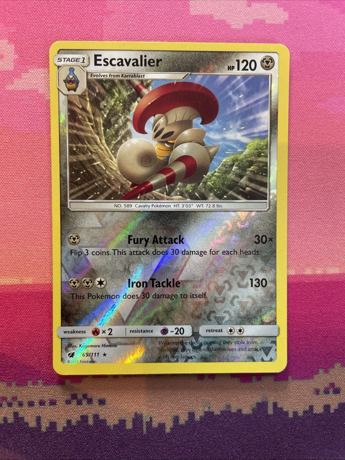 Pokemon Card Escavalier Crimson Invasion Reverse Holo Rare 69/111 Near Mint
