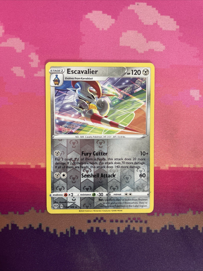 Pokemon Card Escavalier Darkness Ablaze Reverse Holo Rare 124/189 Near Mint