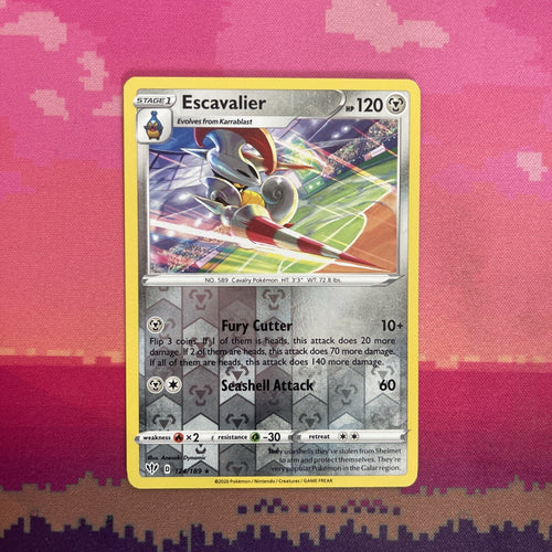 Pokemon Card Escavalier Darkness Ablaze Reverse Holo Rare 124/189 Near Mint