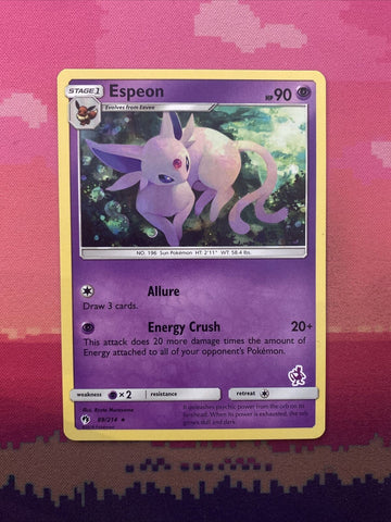 Pokemon Card Espeon 89/214 Mewtwo Stamped Rare Near Mint