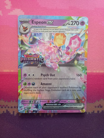 Pokemon Card Espeon ex 034/131 STAMPED Prismatic Evolutions NM