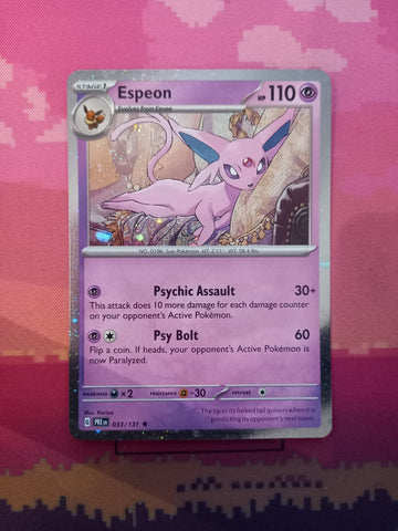 Pokemon Card Espeon Prismatic Evolutions Cosmo Holo Rare 033/131 Near Mint
