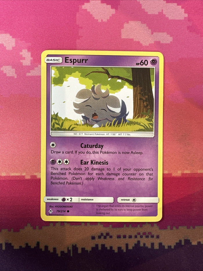 Pokemon Card Espurr Unbroken Bonds Common 79/214 Near Mint